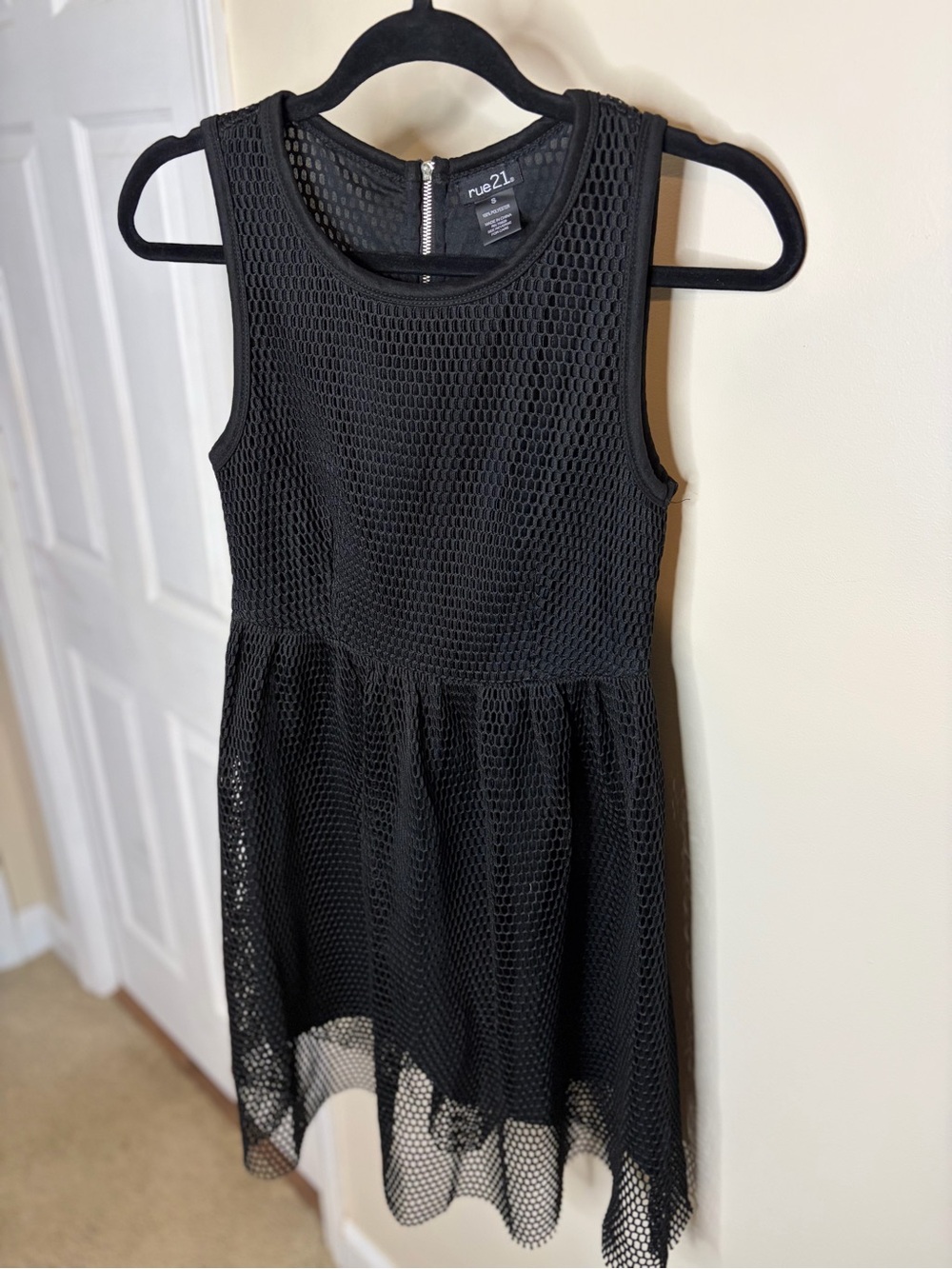 Rue21 Black Mesh Sleeveless Skater Dress #1367